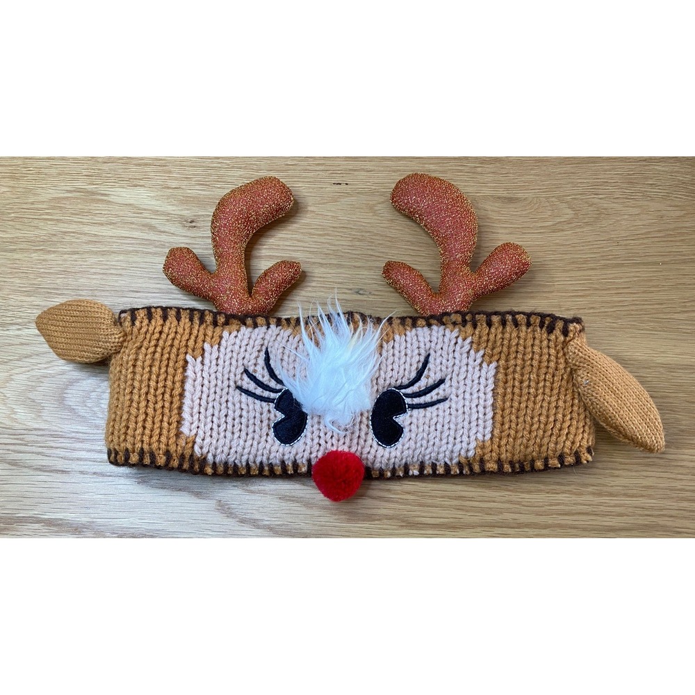 Target Wondershop Reindeer Knit Headband Ear Warmer Fleece Lined Holiday Xmas
